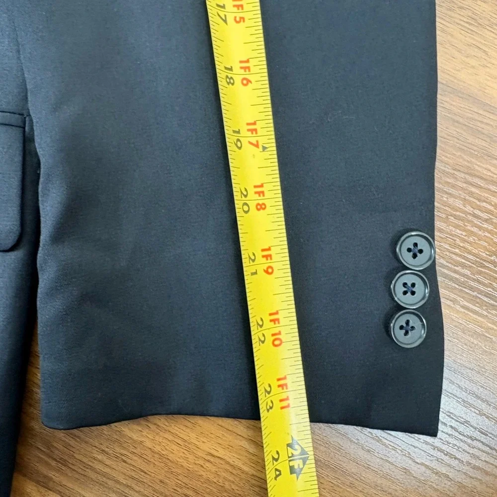 Brooks Brothers Suit Jacket 45R Black 1818 Madison Fit Estrato Italy Wool Blazer